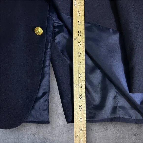 CHAPS Men’s Navy Blazer 42R 100% Wool Sport Coat Two Button Jacket Classic fit
